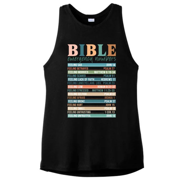 Bible Nutrition Emergency Numbers Ladies Tri-Blend Wicking Tank