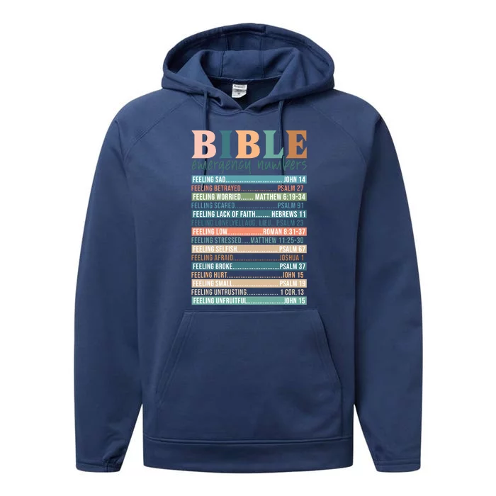 Bible Nutrition Emergency Numbers Performance Fleece Hoodie