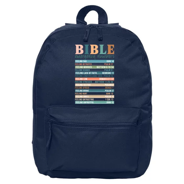 Bible Nutrition Emergency Numbers 16 in Basic Backpack