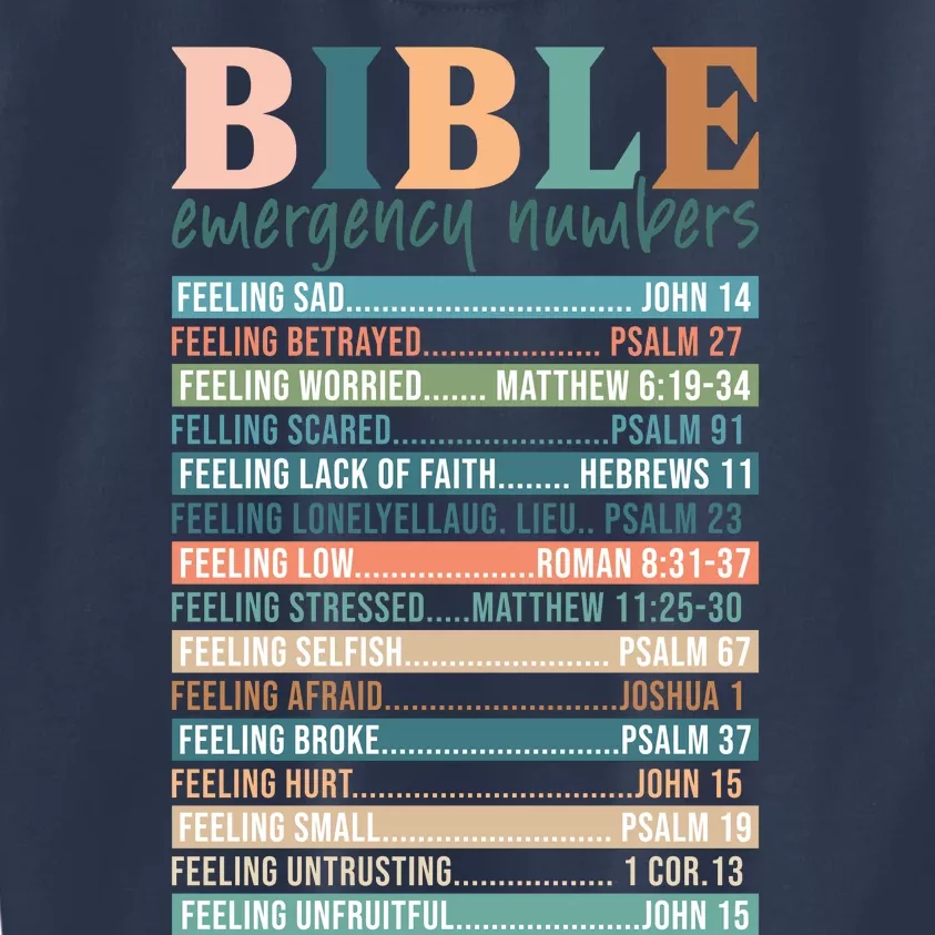 Bible Nutrition Emergency Numbers Kids Sweatshirt