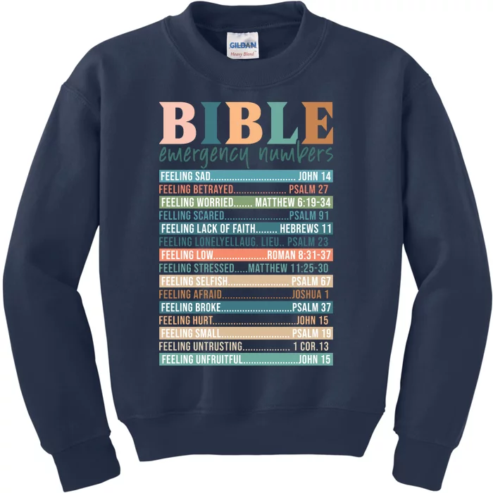 Bible Nutrition Emergency Numbers Kids Sweatshirt