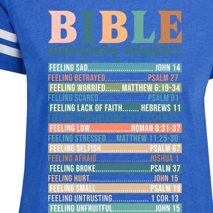 Bible Nutrition Emergency Numbers Enza Ladies Jersey Football T-Shirt