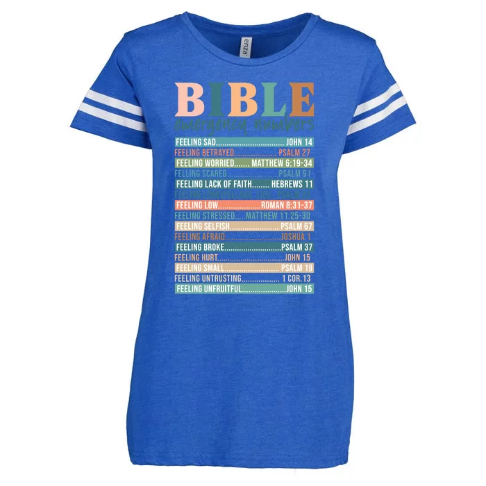 Bible Nutrition Emergency Numbers Enza Ladies Jersey Football T-Shirt