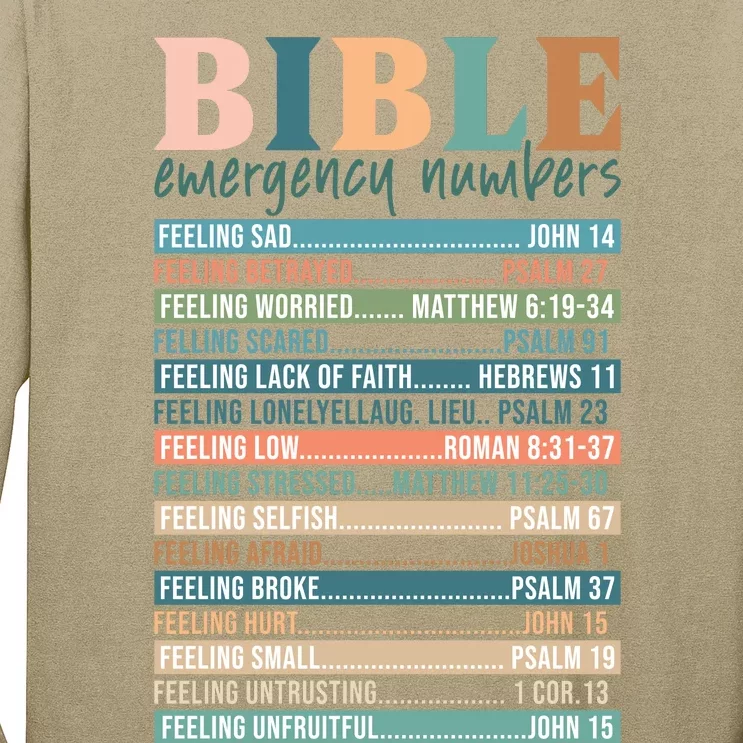 Bible Nutrition Emergency Numbers Long Sleeve Shirt