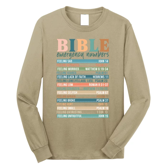 Bible Nutrition Emergency Numbers Long Sleeve Shirt