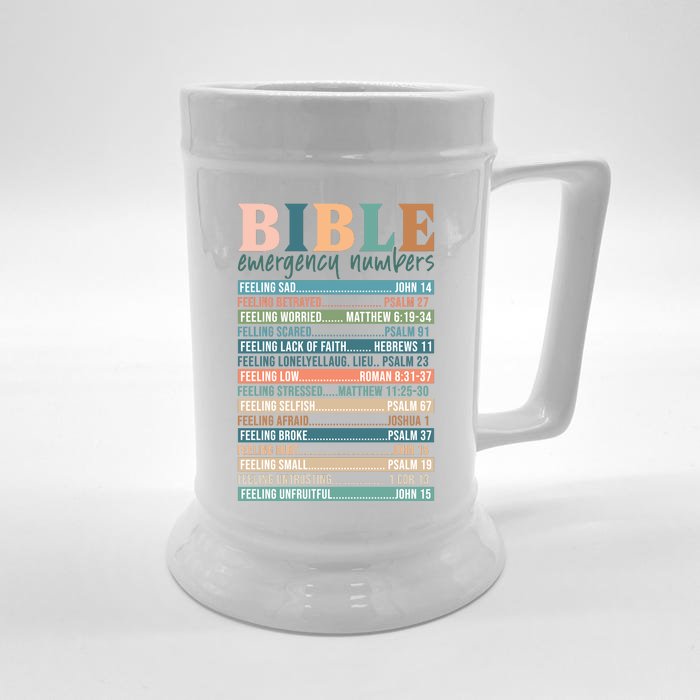 Bible Nutrition Emergency Numbers Front & Back Beer Stein