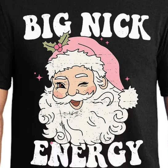 Big Nick Energy Funny Santa Xmas Retro Christmas Pajama Set