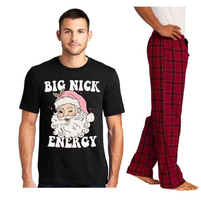 Big Nick Energy Funny Santa Xmas Retro Christmas Pajama Set