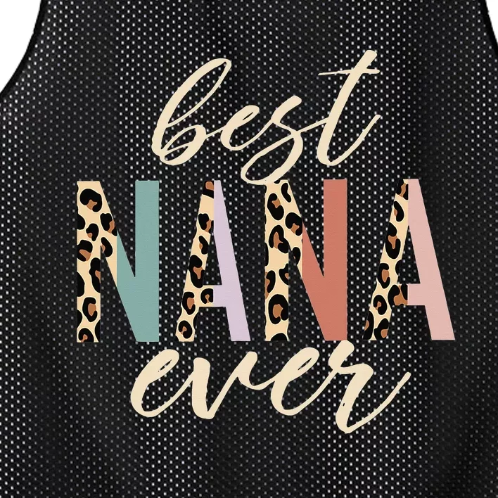 Best Nana Ever Gifts Leopard Print Mothers Day Mesh Reversible Basketball Jersey Tank