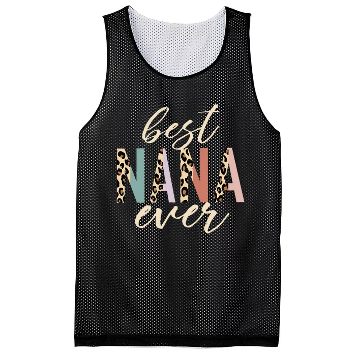 Best Nana Ever Gifts Leopard Print Mothers Day Mesh Reversible Basketball Jersey Tank