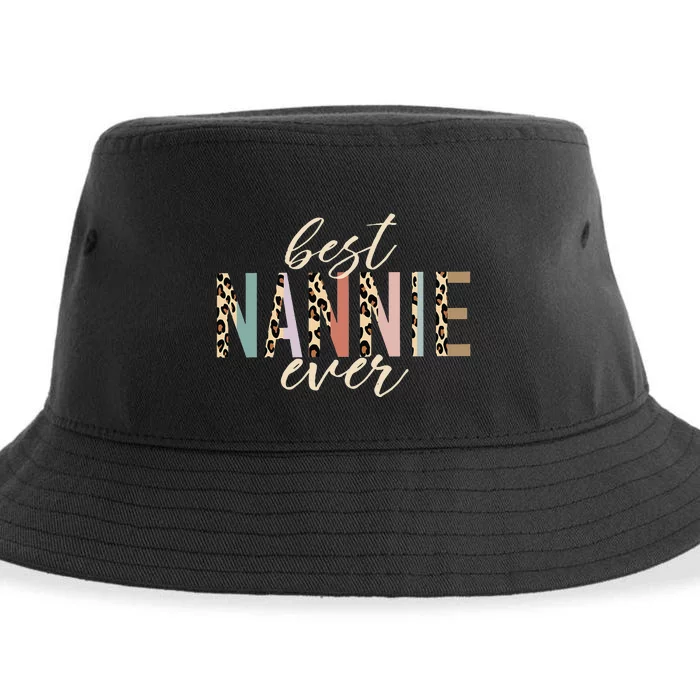 Best Nannie Ever Gifts Leopard Print Mothers Day Sustainable Bucket Hat