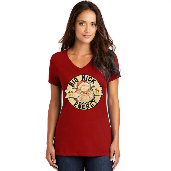 Big Nick Energy Retro Stamped Logo Women's V-Neck T-Shirt