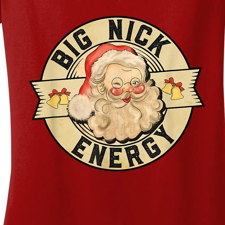 Big Nick Energy Retro Stamped Logo Women's V-Neck T-Shirt