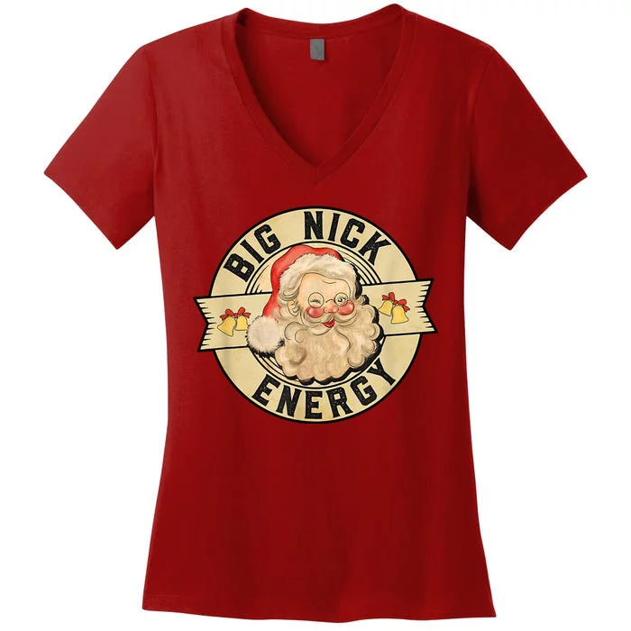 Big Nick Energy Retro Stamped Logo Women's V-Neck T-Shirt