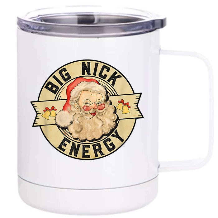 Big Nick Energy Retro Stamped Logo Front & Back 12oz Stainless Steel Tumbler Cup