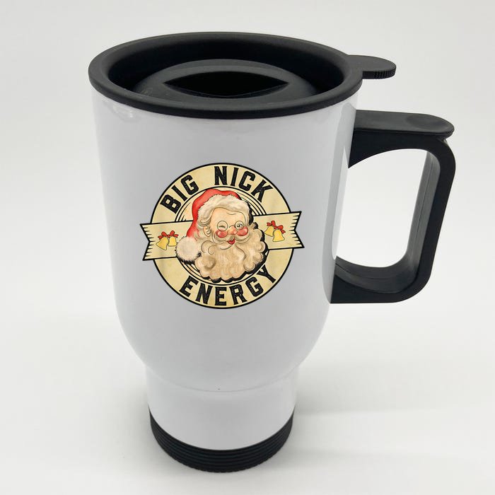 Big Nick Energy Retro Stamped Logo Front & Back Stainless Steel Travel Mug