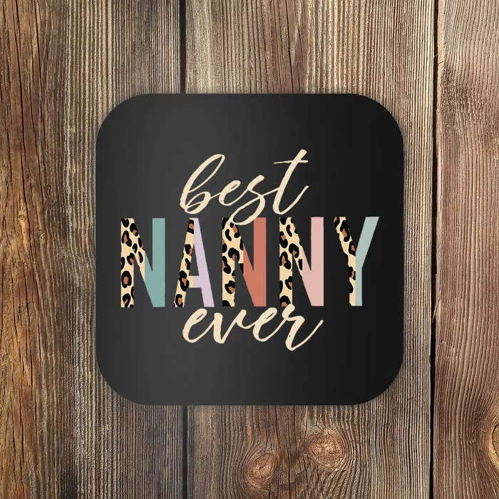 Best Nanny Ever Gifts Leopard Print Mothers Day Coaster