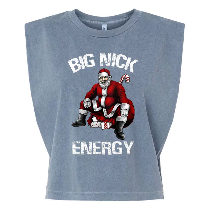 Big Nick Energy Funny Santa Christmas Garment-Dyed Women's Muscle Tee