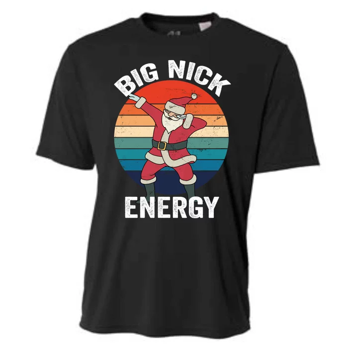 Big Nick Energy Dabbing Santa Christmas Cooling Performance Crew T-Shirt