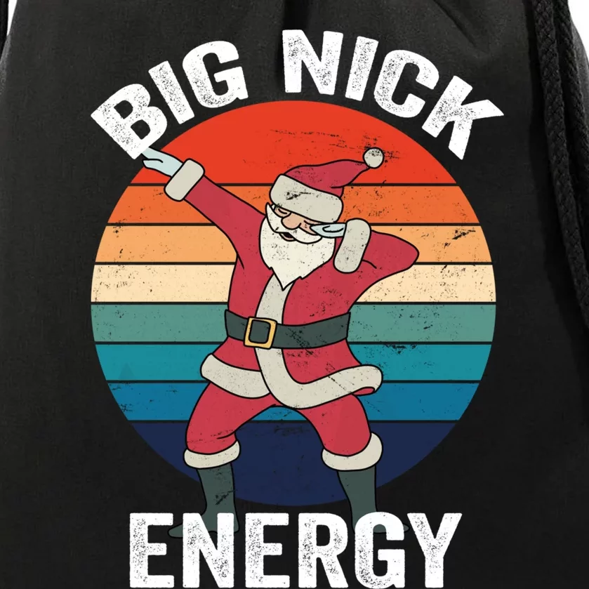 Big Nick Energy Dabbing Santa Christmas Drawstring Bag