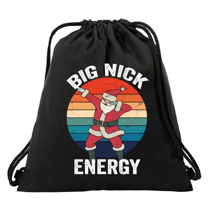 Big Nick Energy Dabbing Santa Christmas Drawstring Bag