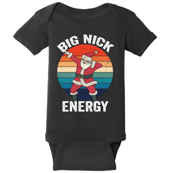 Big Nick Energy Dabbing Santa Christmas Baby Bodysuit