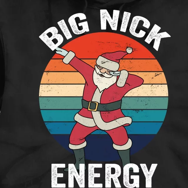 Big Nick Energy Dabbing Santa Christmas Tie Dye Hoodie