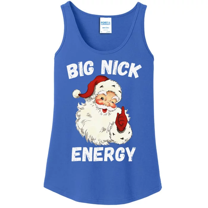 Big Nick Energy Santa Groovy Retro Vintage Ladies Essential Tank