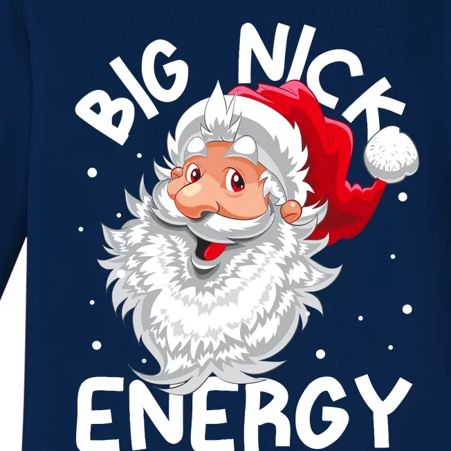 Big Nick Energy Christmas Santa Xmas Funny Meme Baby Long Sleeve Bodysuit