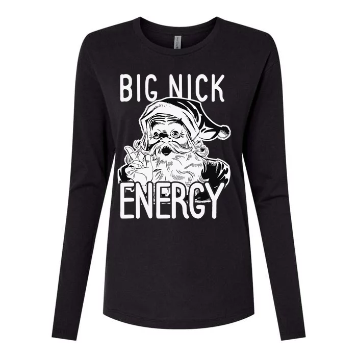 Big Nick Energy - Funny Xmas Santa Claus Saint Nicholas Womens Cotton Relaxed Long Sleeve T-Shirt