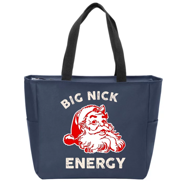 Big Nick Energy Funny Xmas Fat Santa Claus Saint Nicholas Zip Tote Bag