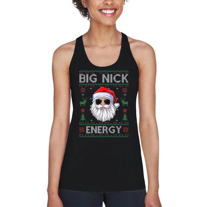 Big Nick Energy Santa Claus Ugly Christmas Sweater Women's Racerback Tank