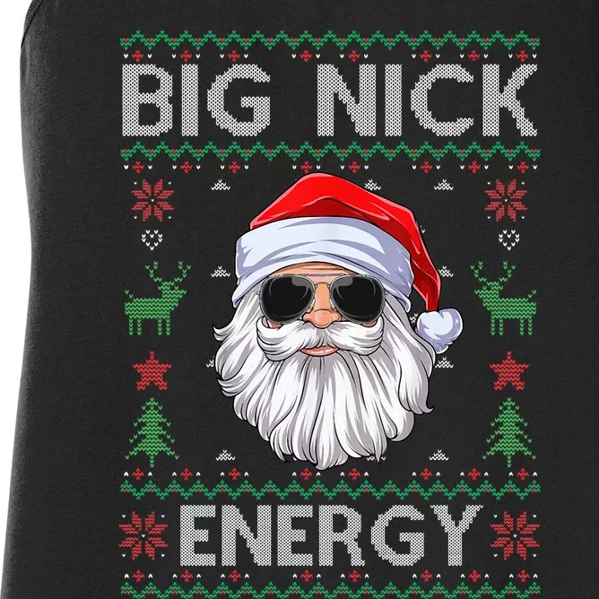 Big Nick Energy Santa Claus Ugly Christmas Sweater Women's Racerback Tank