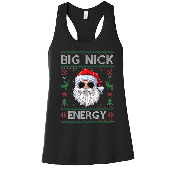 Big Nick Energy Santa Claus Ugly Christmas Sweater Women's Racerback Tank