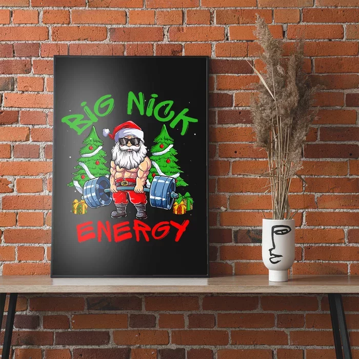 Big Nick Energy Santa Gym Fitness Weight Lifting Christmas Poster