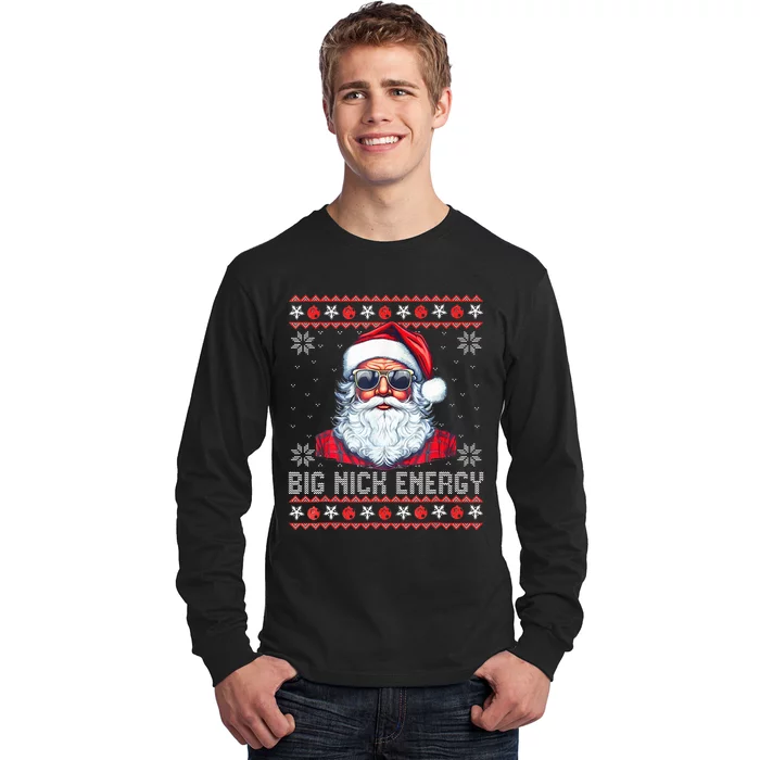 Big Nick Energy Santa Naughty Sweater Ugly Adult Christmas Long Sleeve Shirt