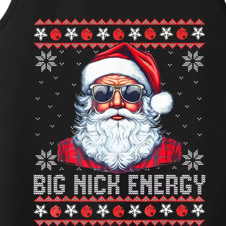 Big Nick Energy Santa Naughty Sweater Ugly Adult Christmas Performance Tank