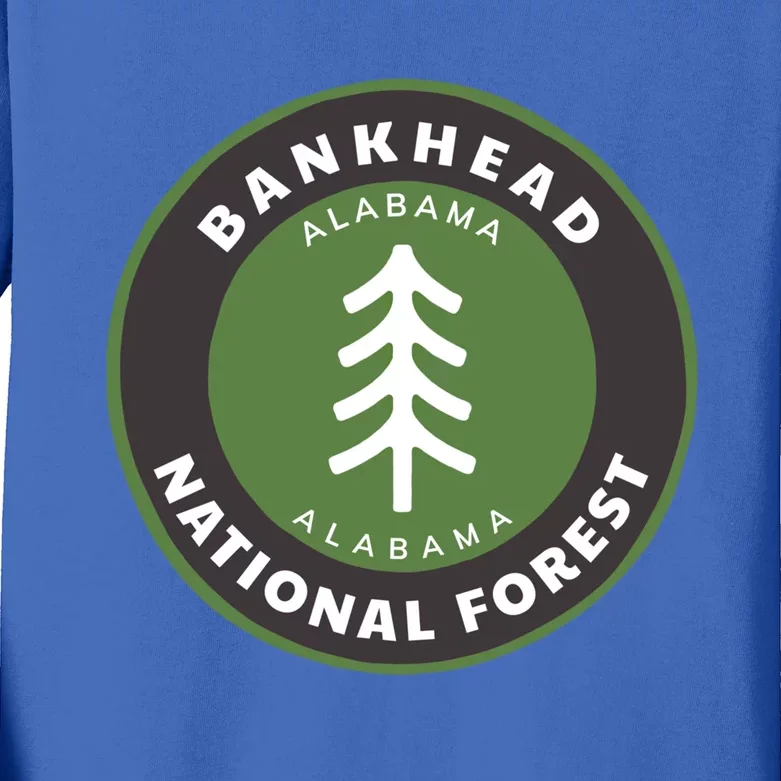 Bankhead National Forest Alabama Al Bear Badge Gift Kids Long Sleeve Shirt