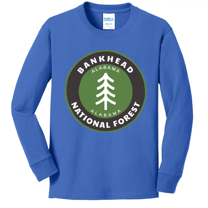 Bankhead National Forest Alabama Al Bear Badge Gift Kids Long Sleeve Shirt