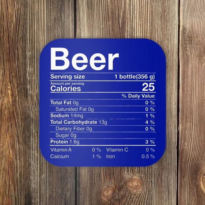 Beer Nutrition Facts Thanksgiving Gifts Drinking Costume Coaster