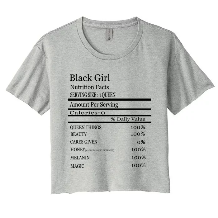 Black Nutrition Facts Black History Month Fun Great Gift Women's Crop Top Tee