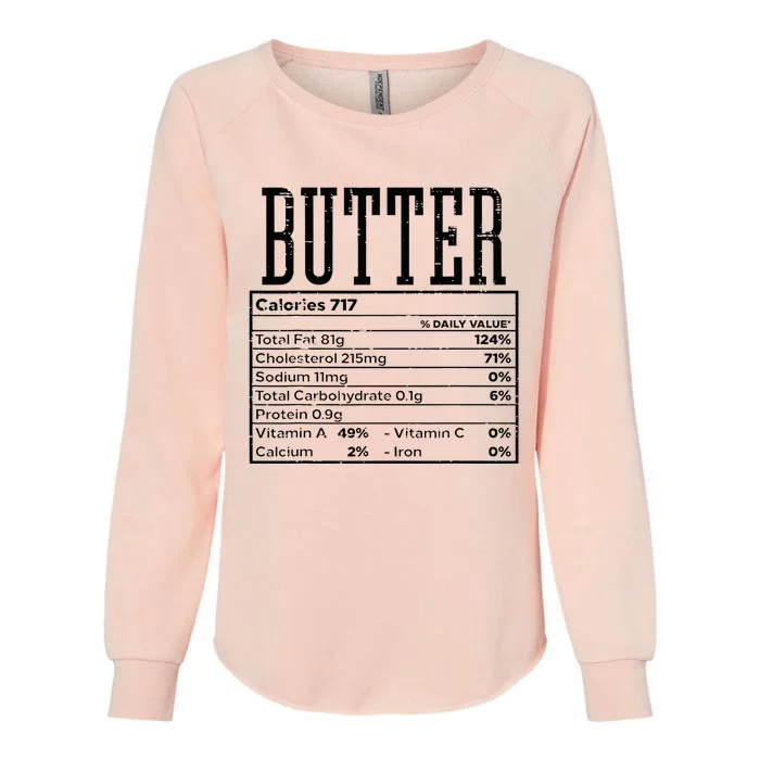 Butter Nutrition Facts Food Matching Family Womens California Wash Sweatshirt