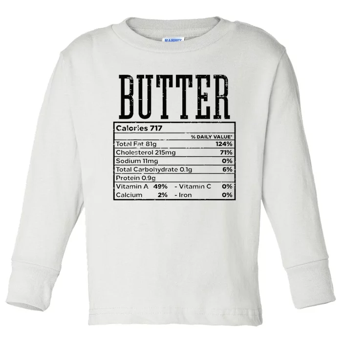 Butter Nutrition Facts Food Matching Family Toddler Long Sleeve Shirt