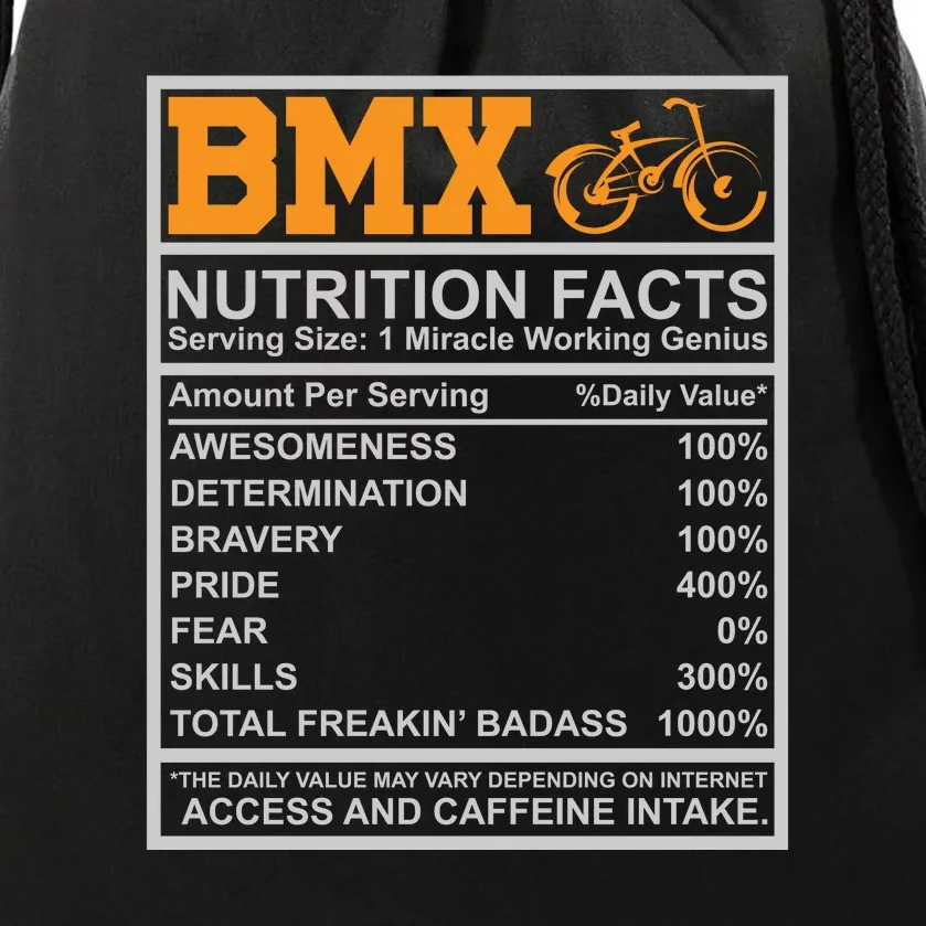 BMX Nutrition Facts Gift Cycling Drawstring Bag