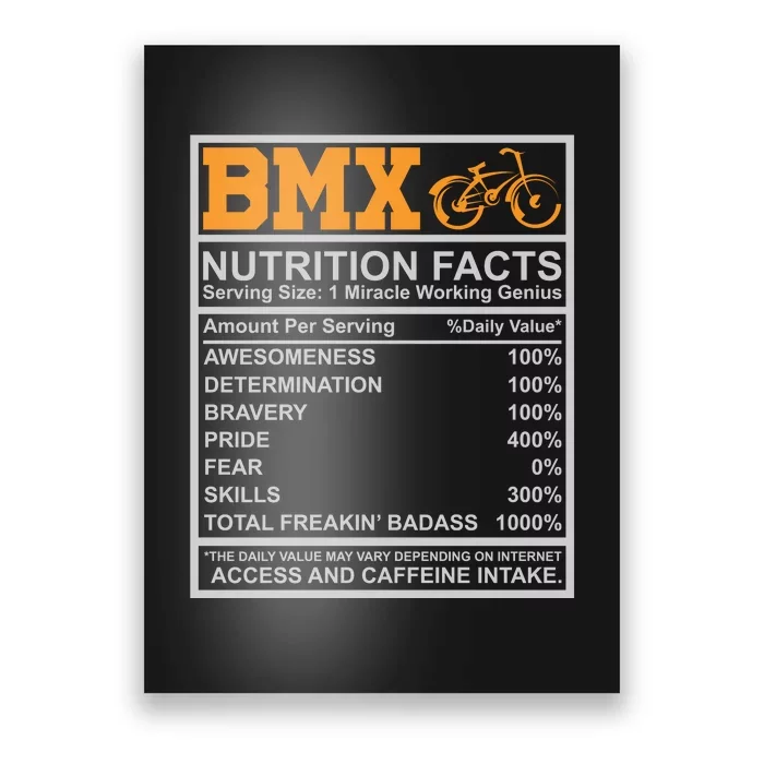 BMX Nutrition Facts Gift Cycling Poster