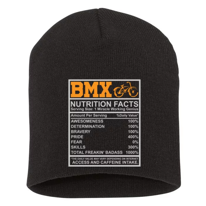 BMX Nutrition Facts Gift Cycling Short Acrylic Beanie