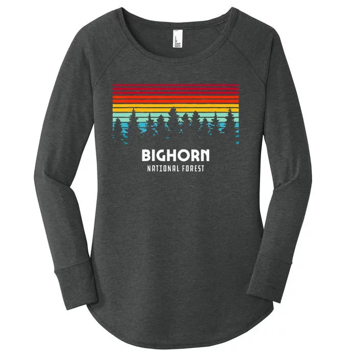 Bighorn National Forest Wyoming Retro Outdoor Adventure Women's Perfect Tri Tunic Long Sleeve Shirt