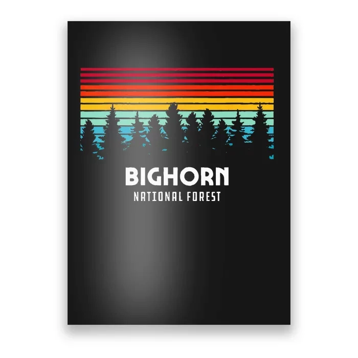 Bighorn National Forest Wyoming Retro Outdoor Adventure Poster