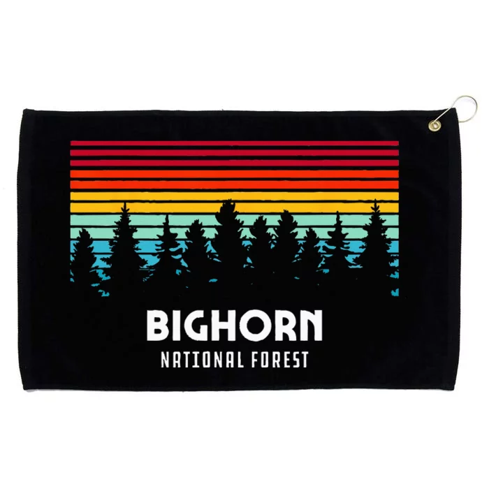 Bighorn National Forest Wyoming Retro Outdoor Adventure Grommeted Golf Towel