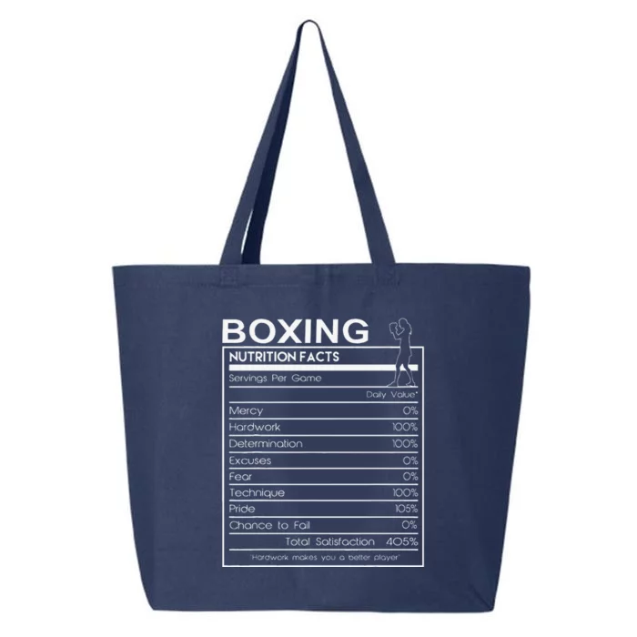 Boxing Nutrition Facts Sarcastic Cool Boxer Girl 25L Jumbo Tote